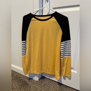 Yellow and Black Long Sleeve Shirt
